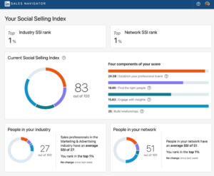 Social Selling Index (SSI) voorbeeld LinkedIn