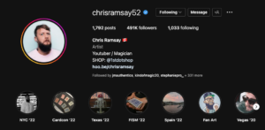 Chris Ramsay (magician) Instagram